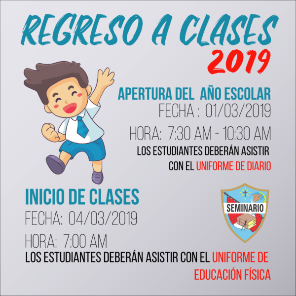 REGRESO A CLASES 2019 - Colegio Seminario San Carlos y San ...
